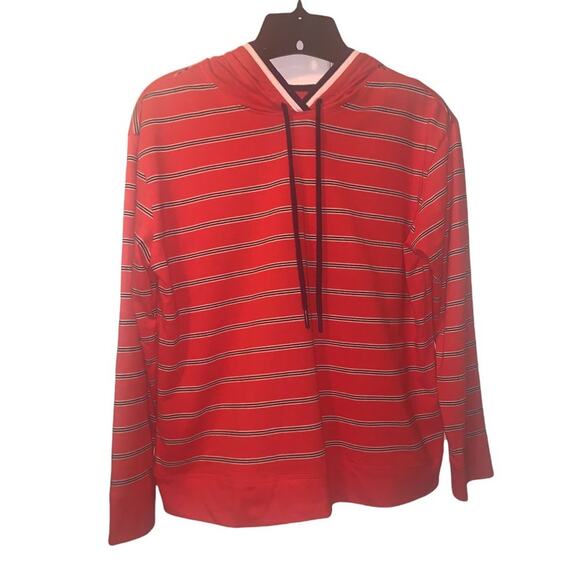 St. John’s Bay Striped Lightweight Hooded Sweatshirt – Petite Small - Picture 6 of 6